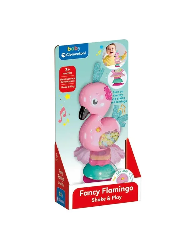 Clementoni Baby Shake and Play Flamingo with Sound and Suction Cup