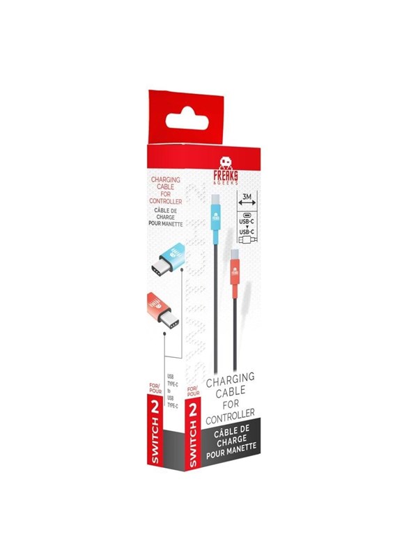Trade Invaders Switch 2 Charging Cable- Type C to Type C (3m) - Wired Charging cable for wireless game controller