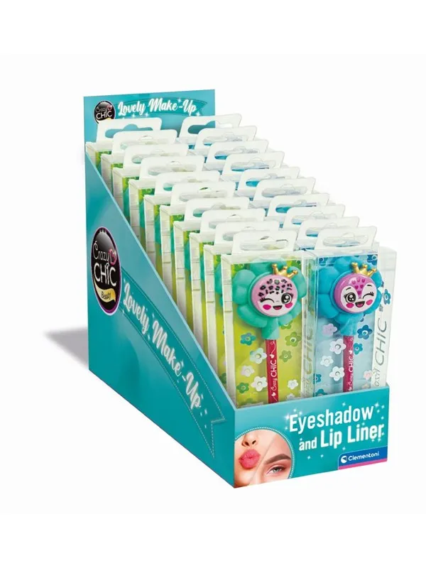Clementoni Crazy Chic Eyeshadow and Lipliner Flower - Turquoise/Blue