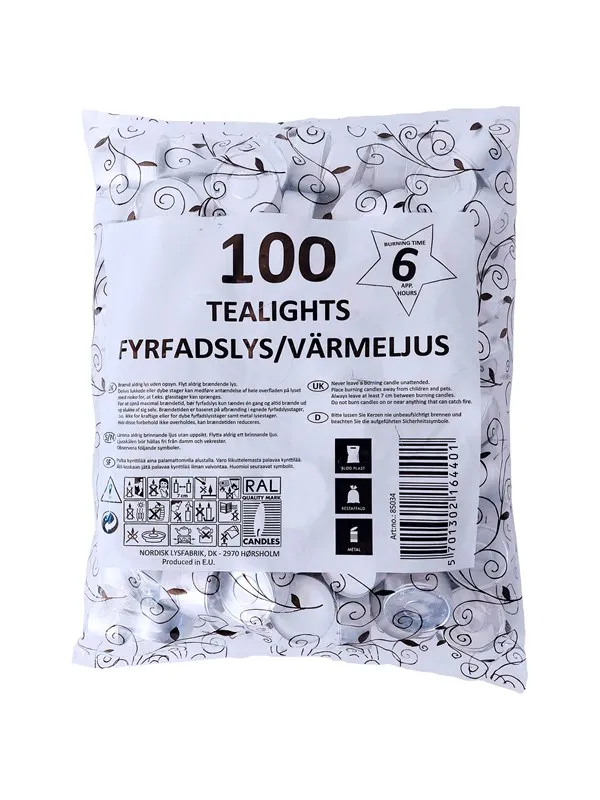 Asp-Holmblad Telys 6 timer.