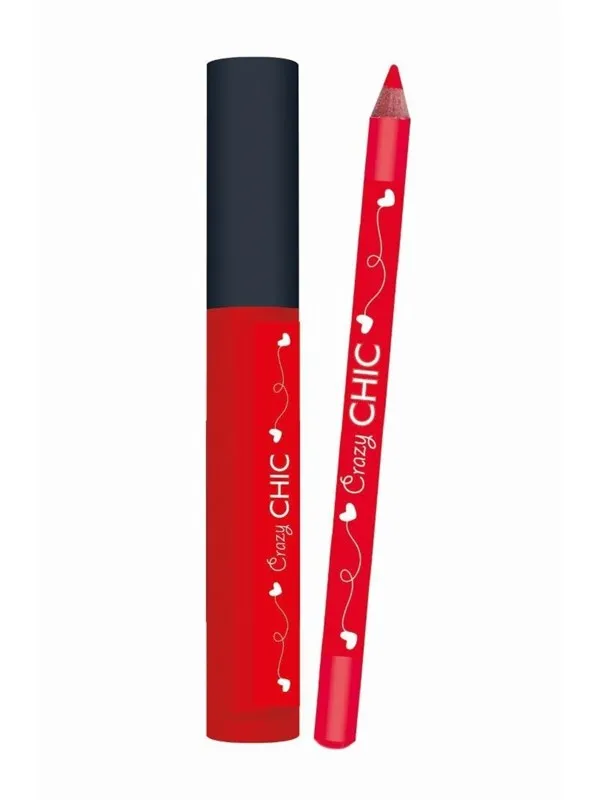 Clementoni Crazy Chic Lipgloss and Lipliner Cherry Red