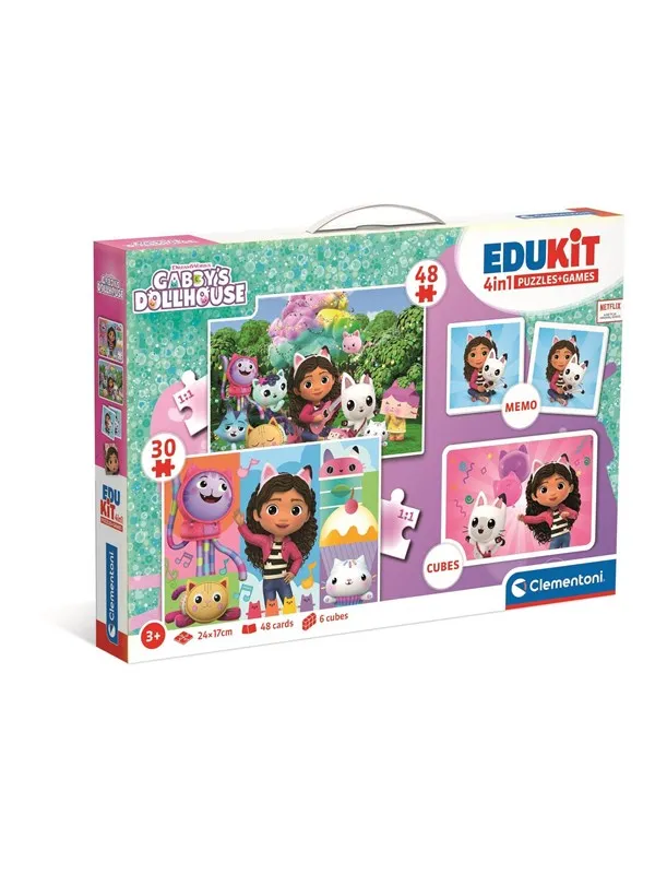 Clementoni Gabby's Dollhouse Edukit 4in1 Puzzles and Games 3D Puslespill