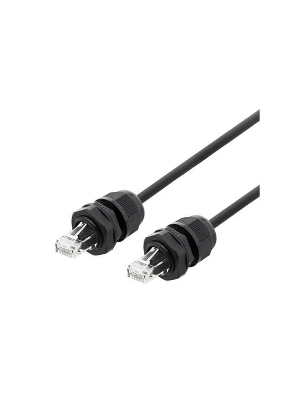 Deltaco SFTP-65AH-WP - patch cable - 5 m - black - Svart - 5m