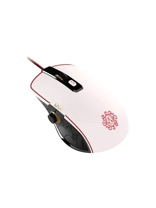 Lexip X Ubisoft - Assassin's Creed Shadows - mouse - with thumb joystick and ceramic skates - white red black gold - Mus - Optisk - 4 - Svart