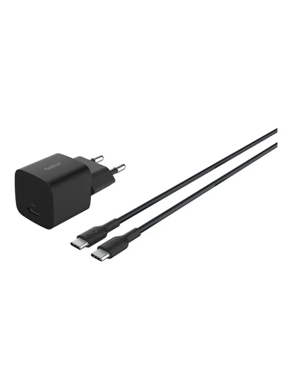 Belkin BoostCharge power adapter - PPS technology - 24 pin USB-C - 25 Watt - with USB-C cable (1m)