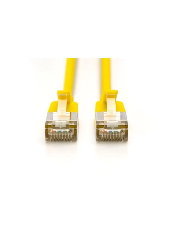 DIGITUS CAT 6A F-FTP Slim Patch Cord - 0.5m - Gul - 0.5m