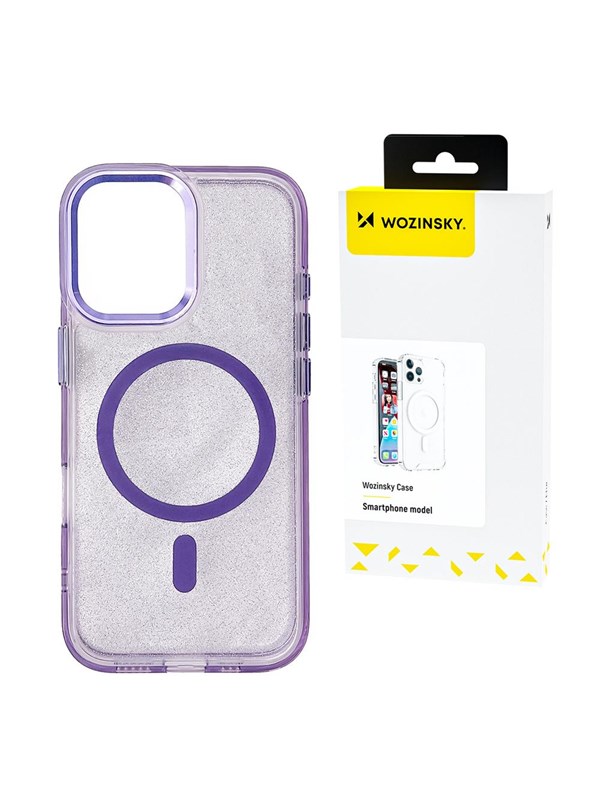 Wozinsky  Glitter Case with Mag Safe for Samsung Galaxy S25 Ultra - Purple with Glitter
