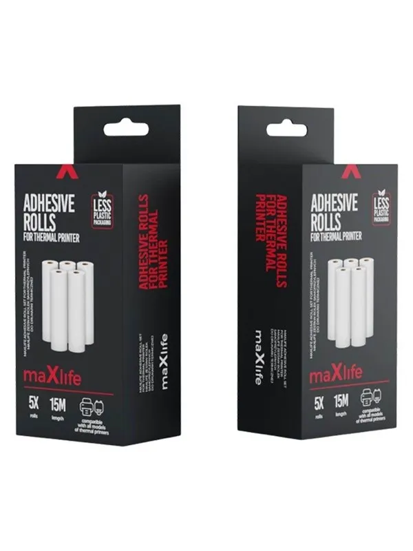 Maxlife 5x3m Sticker Rolls for Thermal Bluetooth Printer