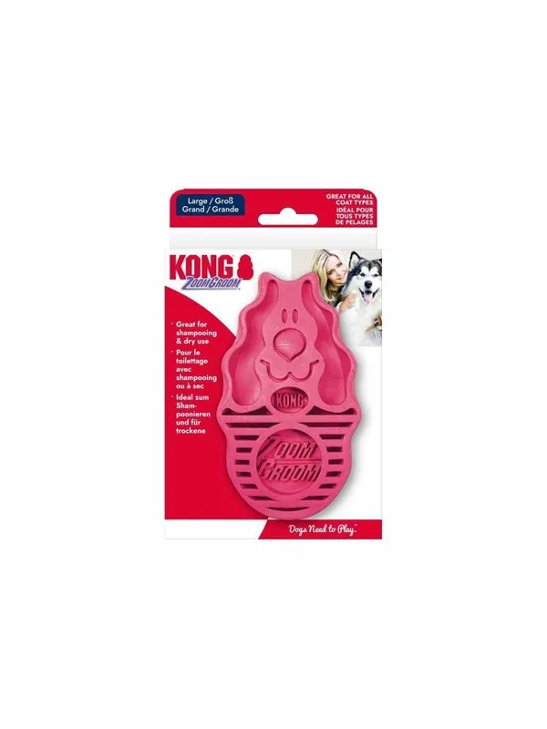 KONG - ZoomGroom - Raspberry - 12x7.5x4.5cm
