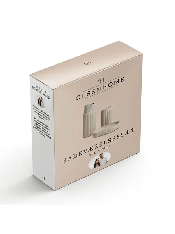 Olsen Home - Bathroom Set 3 Parts - Light Warm Grey