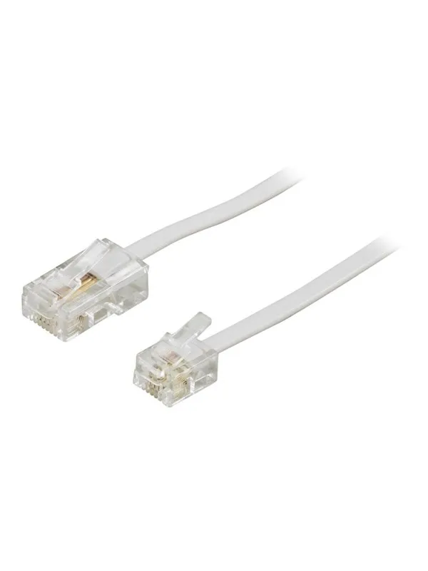Deltaco phone cable - 3 m - white - Hvit - 3m