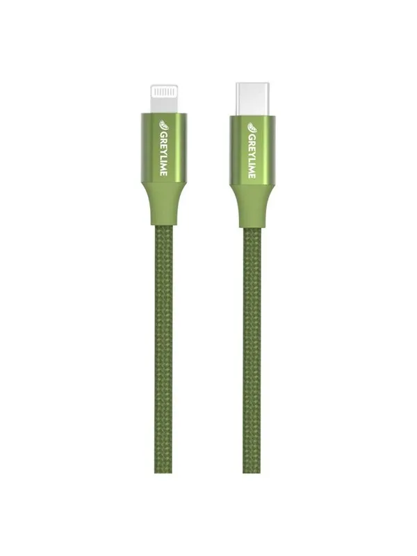 GreyLime Braided USB-C to MFi Lightning Cable Green 2 m