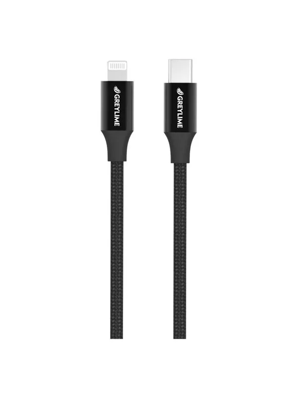 GreyLime Braided USB-C to MFi Lightning Cable Black 1 m
