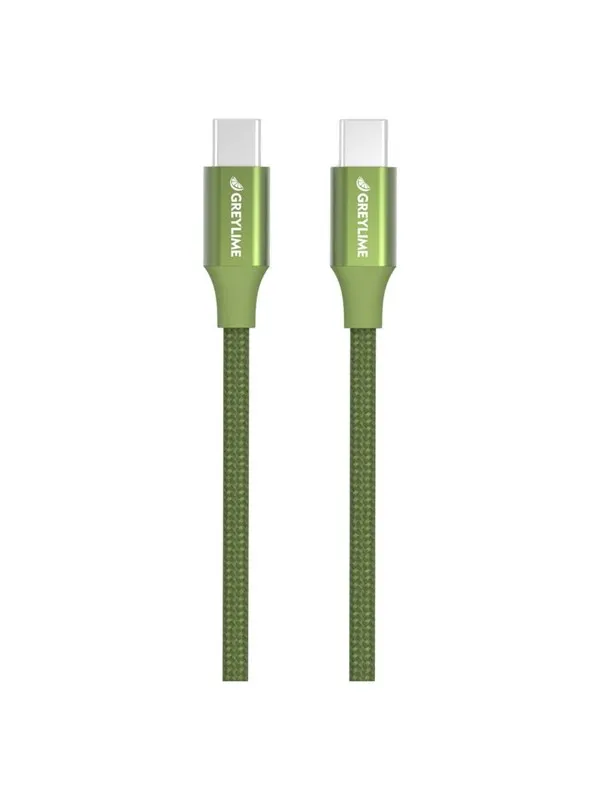 GreyLime Braided USB-C to USB-C Cable Green 2 m