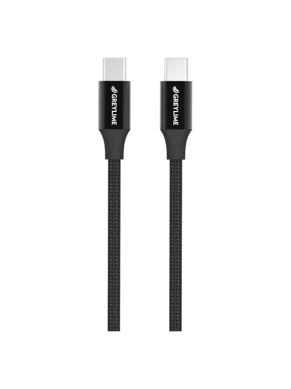 GreyLime Braided USB-C to USB-C 60W Cable Black 2 m