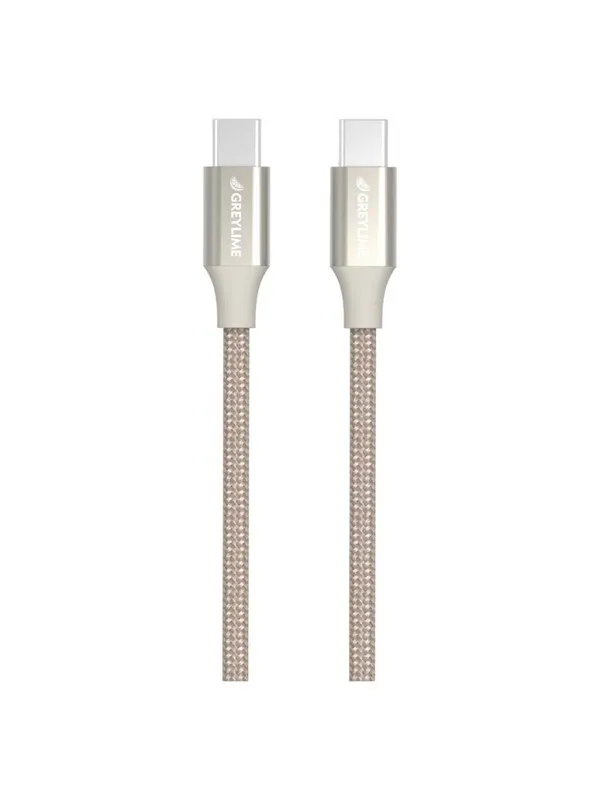 GreyLime Braided USB-C to USB-C 60W Cable Beige 2 m