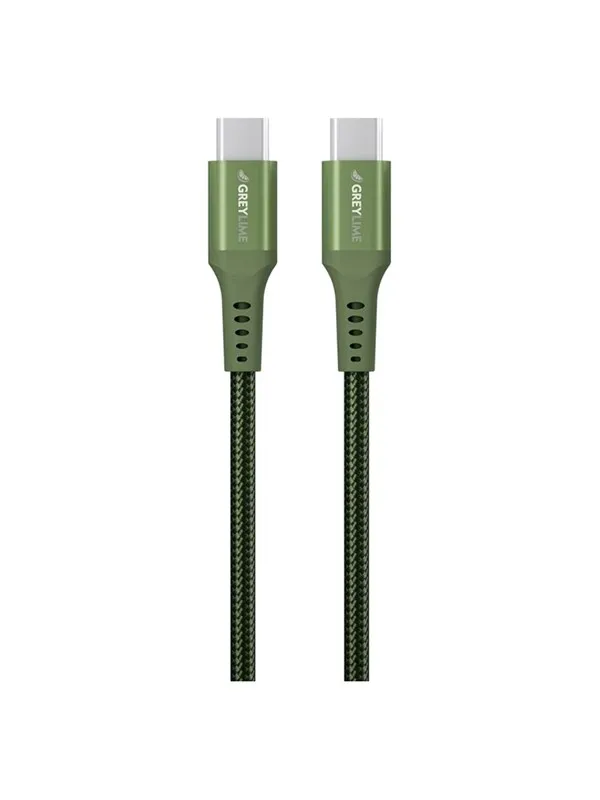 GreyLime Braided USB-C to USB-C 60W Cable Green 3 m