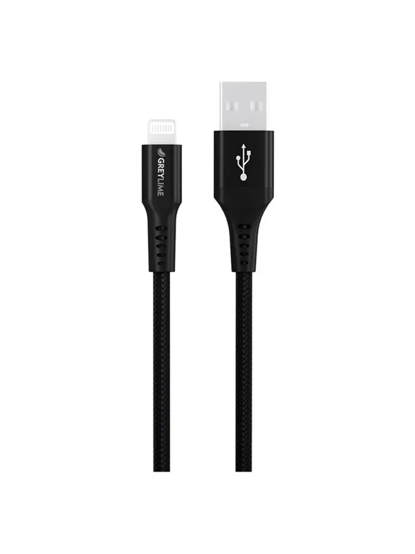 GreyLime Braided USB-A to Lightning Cable Black 0.5 m