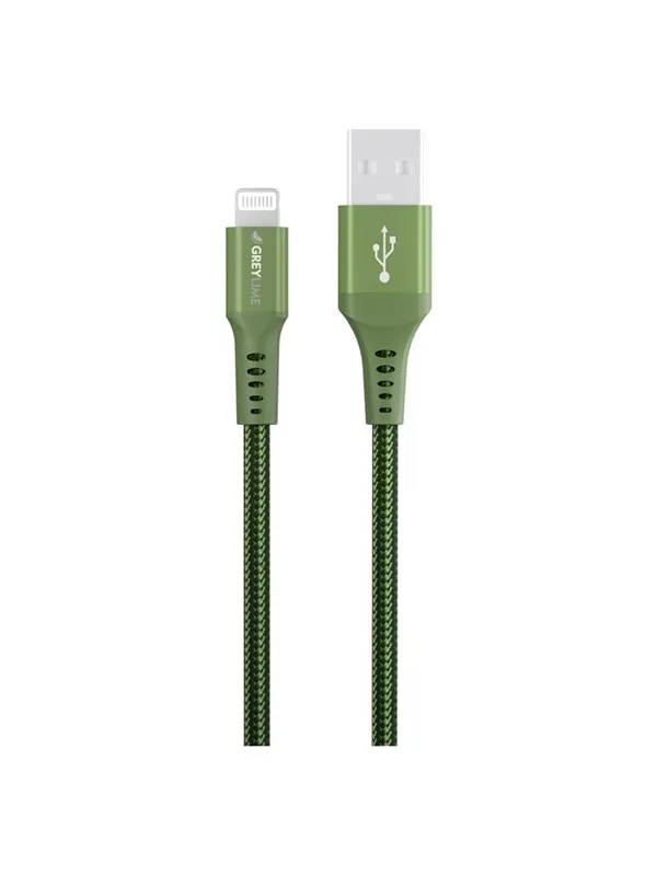 GreyLime Braided USB-A to Lightning Cable Green 0.5 m