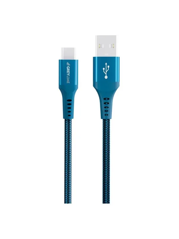 GreyLime Braided USB-A to USB-C Cable Blue 3 m
