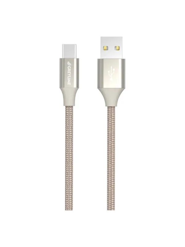 GreyLime Braided USB-A to USB-C Cable Beige 1 m