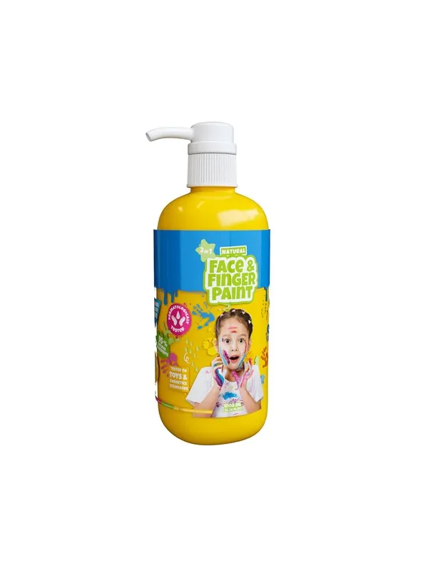 Natural Face & Finger Paint Yellow 1000ml Bottle Dispenser