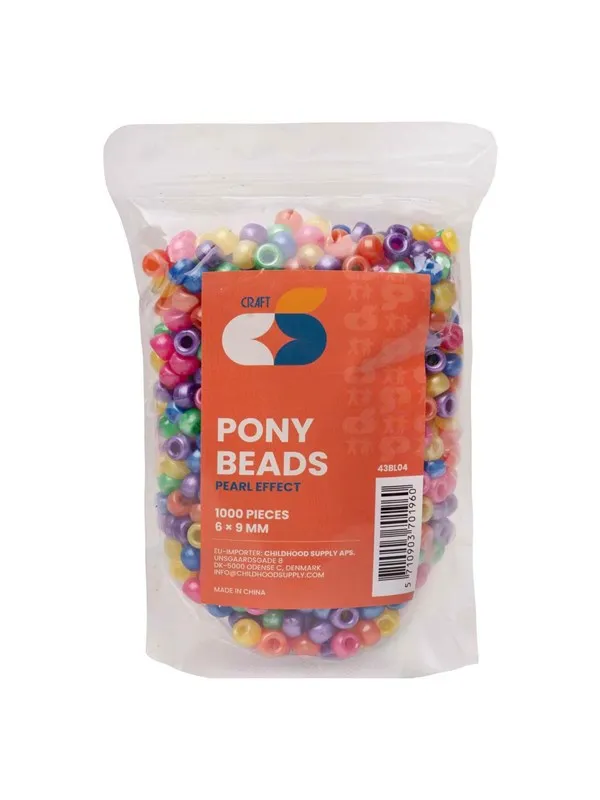 Colorations - Pony Beads Mother of Pearl Effect 6x9 mm 1000 pcs.
