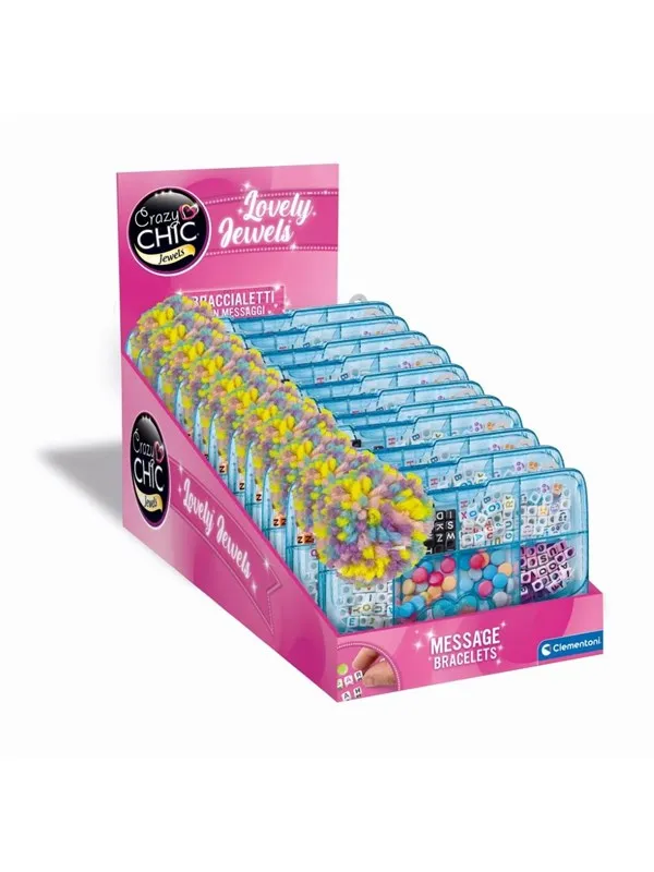 Clementoni Crazy Chic Jewelry Making Beads Set in Storage Box Blue