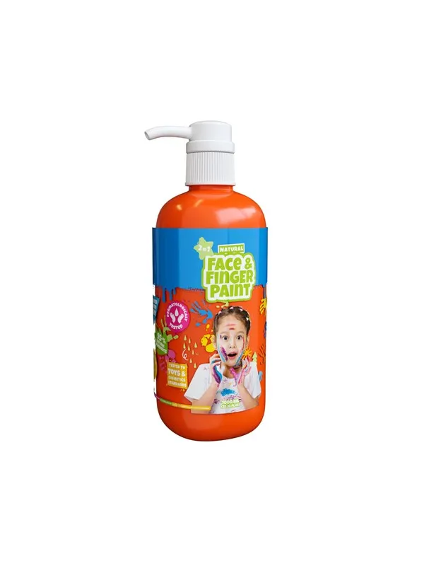 Natural Face & Finger Paint Orange 1000ml Bottle Dispenser