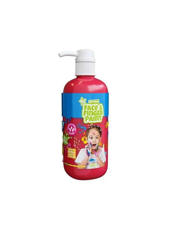Natural Face & Finger Paint Red 1000ml Bottle Dispenser