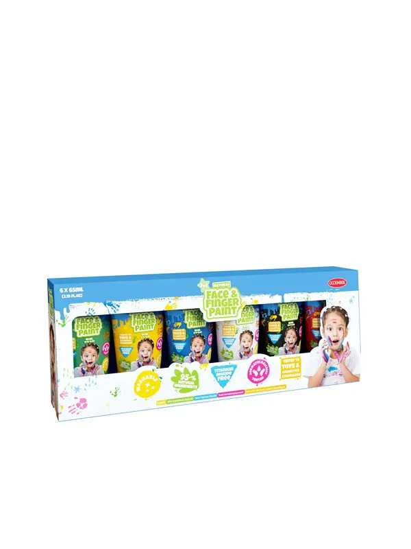 Natural Face & Finger Paint 65ml Tubes 6-Pack