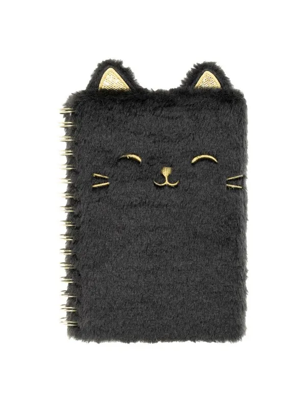 Tinka NOTEBOOK PLUSH CAT BLACK A5