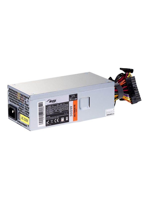 Akyga AK-T1-300 - power supply Strømforsyning (PSU) - 300 Watt - 80 mm - ATX - 80 Plus White sertifisert