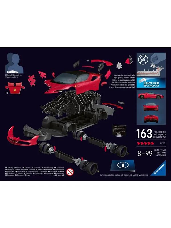 Ravensburger Ferrari Stradale 3D Puzzle, 108pc 3D Puslespill