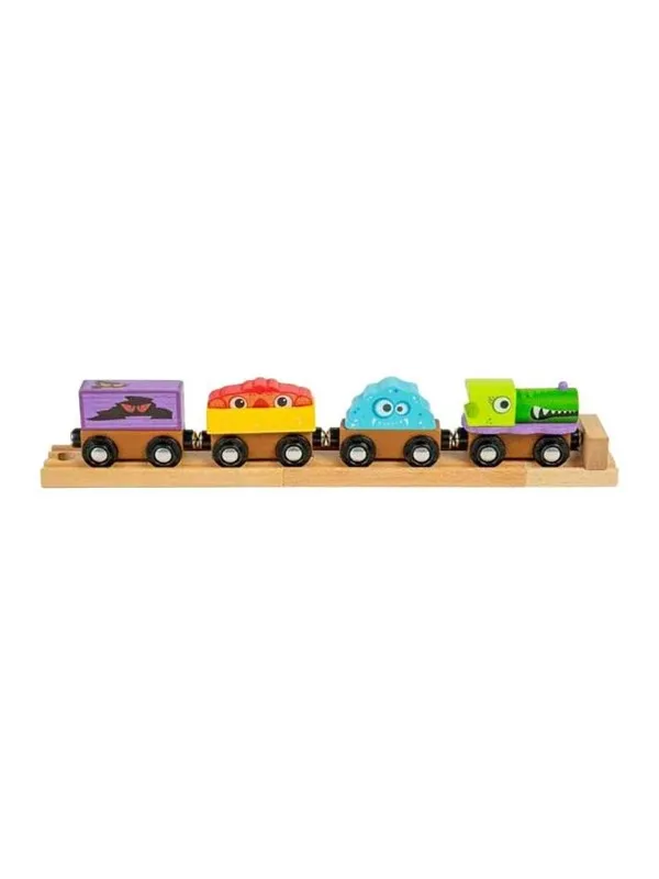 Bigjigs Wooden Monster Train 4pcs.