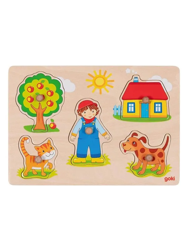 Goki Wooden Knob Puzzle 5 pcs.