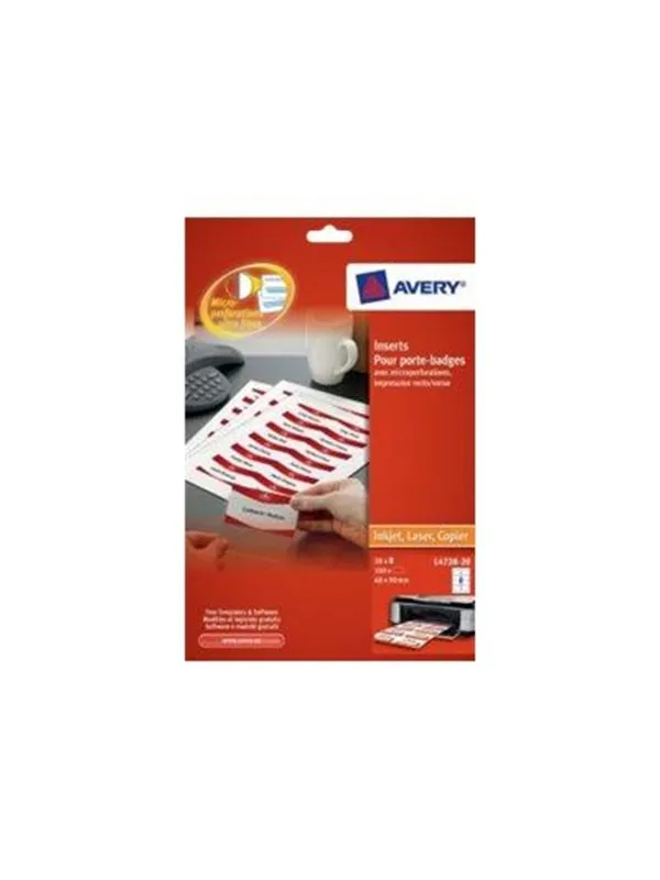 Avery Name Badges Printable inserts - name badge cards - 160 card(s) - 60 x 90 mm - 190 g/m²