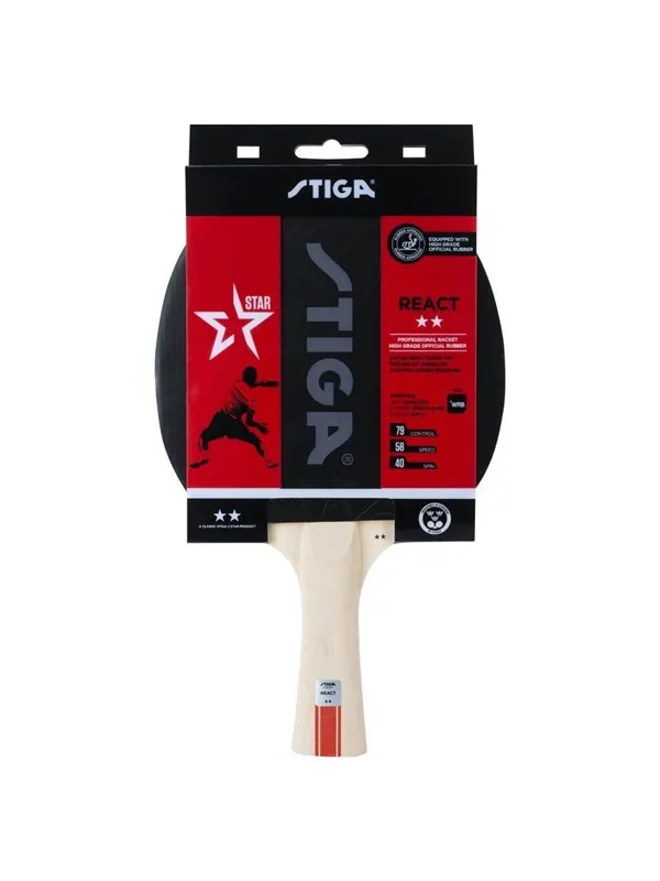 Stiga Table Tennis Bat React 2-Star