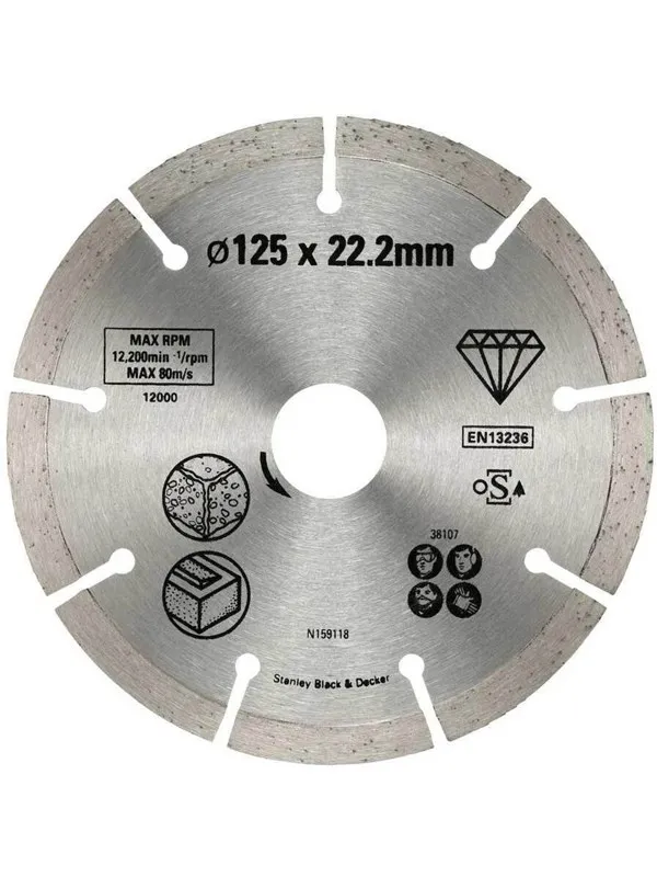 Stanley STA38107 Segmented Diamond Cutting Disc 125mm