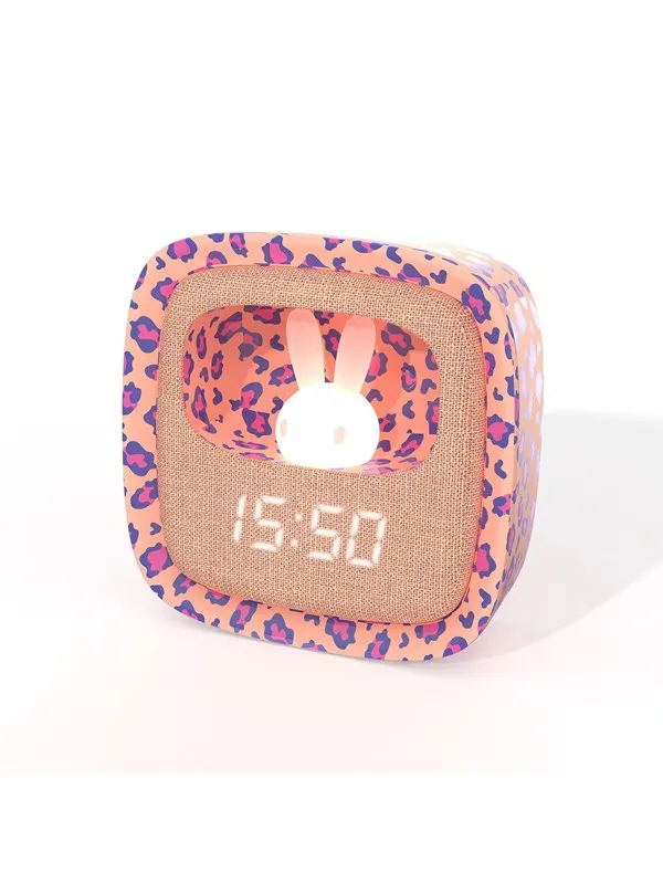 MOB Alarm Clock with Light Billy Clock Leopard Rose