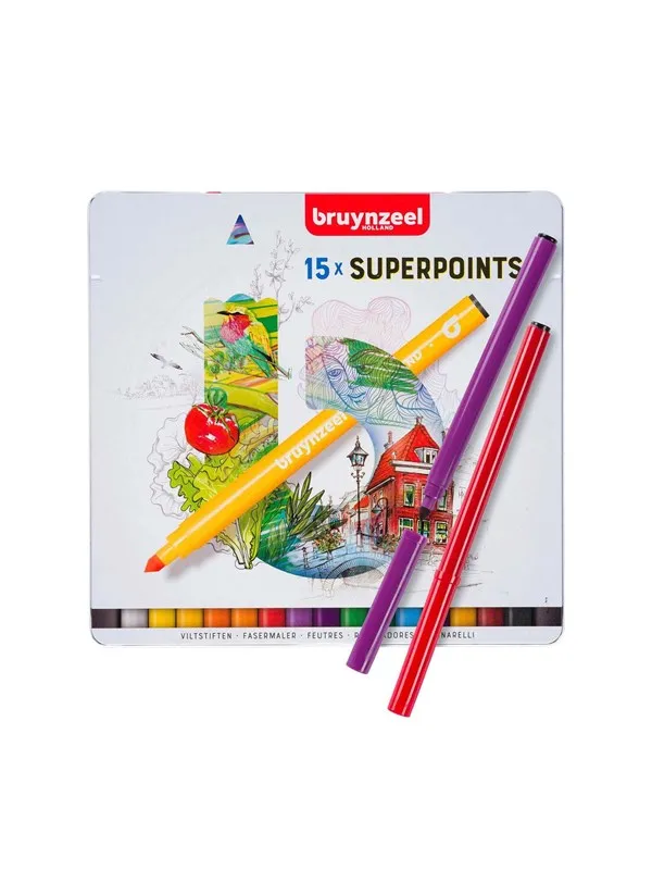 Bruynzeel Felt-tip pens Super point 15 pcs.