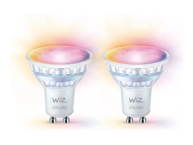 WiZ Color GU10 Smart Spot Light 2-pakning - RGB/16 millioner farger + dimbar hvit LED