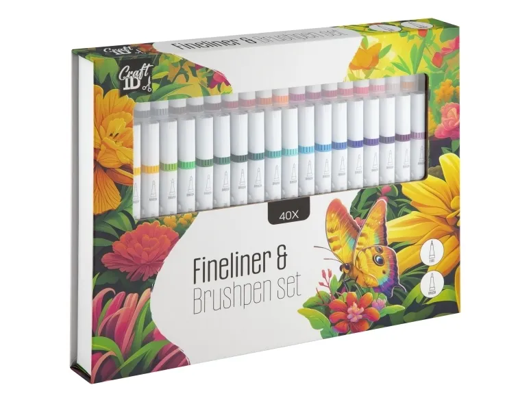 Craft Sensations Fineliner & Brushpen set - 40 pcs