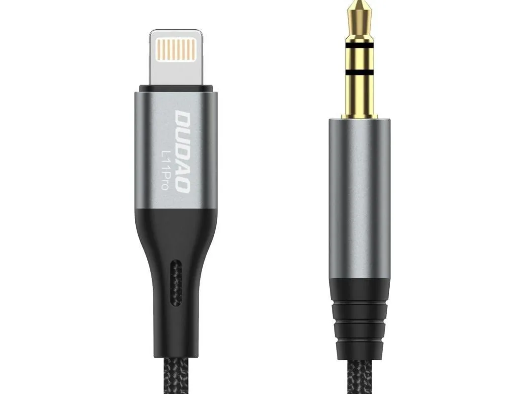 Dudao audio cable Lightning - mini jack 3.5mm 1m gray (L11PRO)