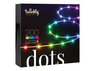 Twinkly Dots - 200 App-controlled RGB LEDs. 10 Meters. Clear Wire.