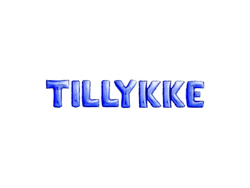 SCANSEASON Folieballon Tillykke BLÅ højde 35cm