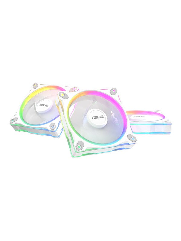 ASUS Prime MR120 White Reverse (3-pack) - Kabinettvifte - 120mm - Hvit med RGB-lys