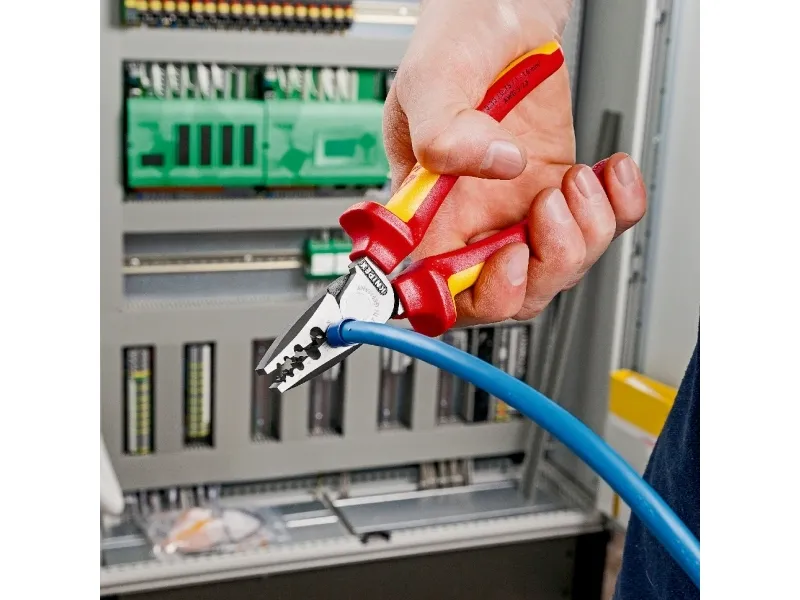 KNIPEX Presstenger for endehylser, Med pressdor