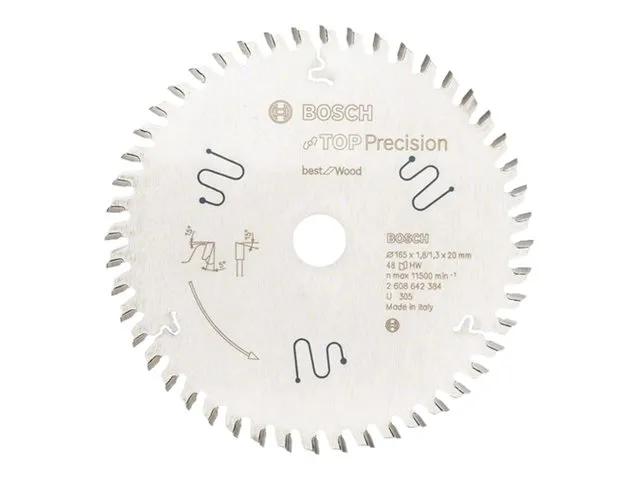Bosch Sirkelsagblad Top Precision Best for Wood 165 x 20 x 1,8 mm, 48