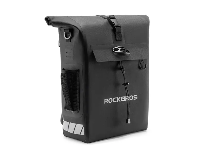 Rockbros Bike Bag with Backpack Function Waterproof with Helmet Attachment 18l - Black